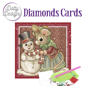 D0tty Design® - Set van 3 diamond painting kerstkaarten 15x15cm (set18)